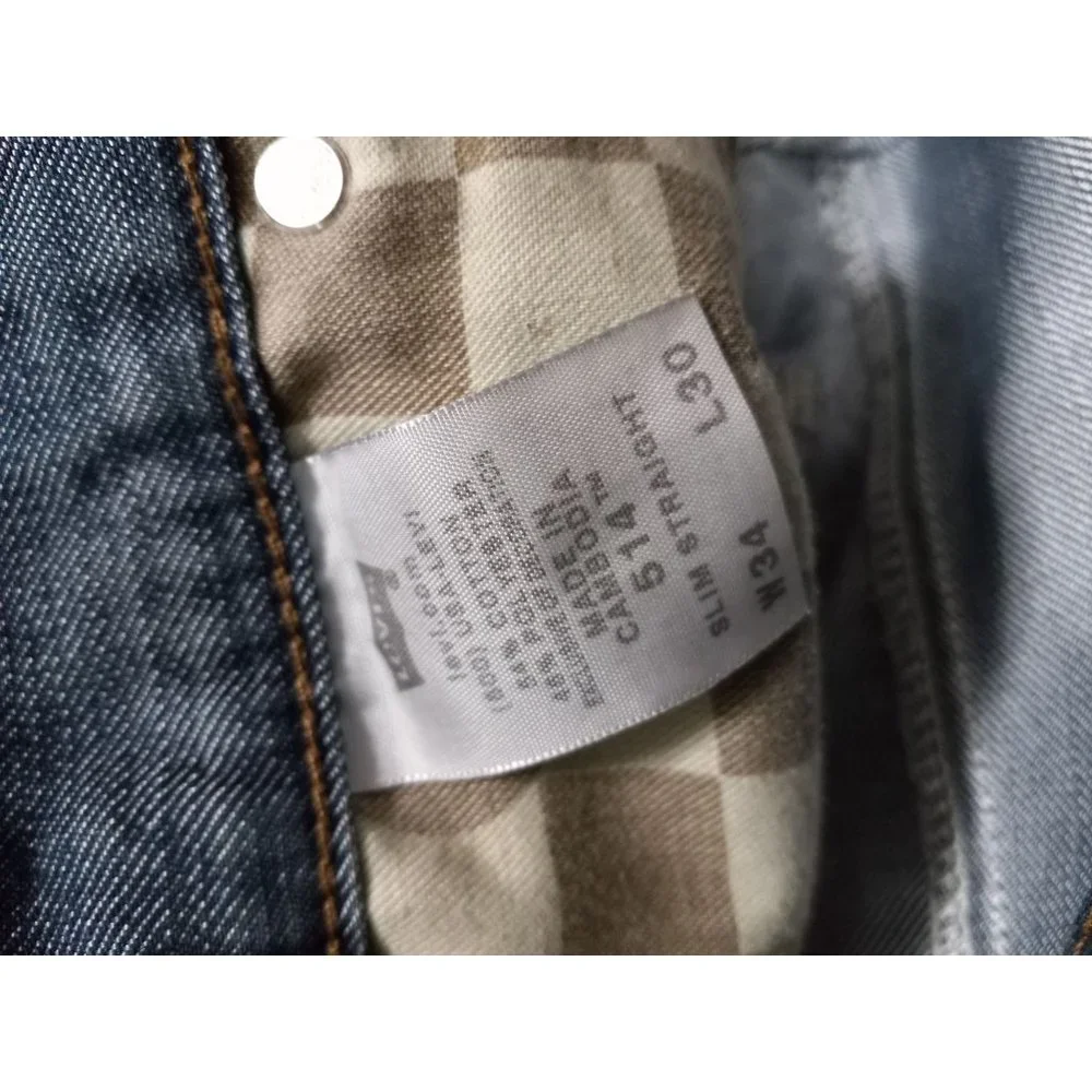 Levi's The Original Slim Straight 514 34x30 Medium Wash Denim Casual Biker Jeans